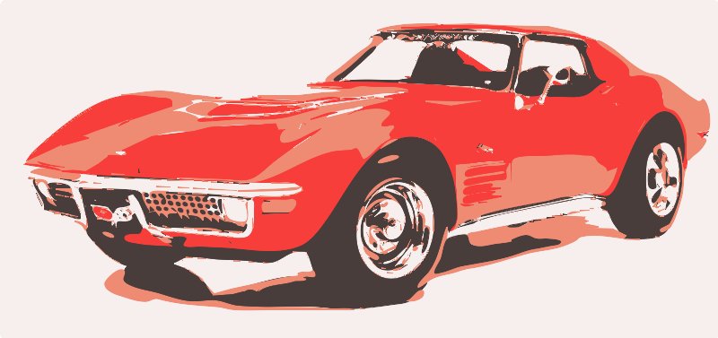 Stencil of 70s Corvette Stingray
