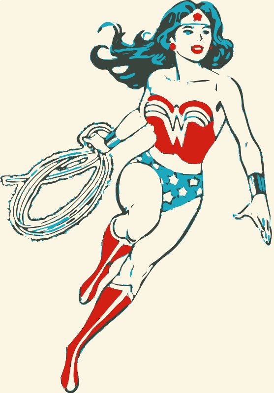 Stencil of 80s Wonder Woman