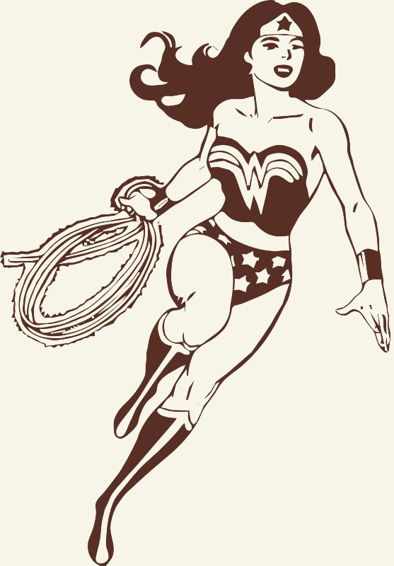 Stencil of 80s Wonder Woman