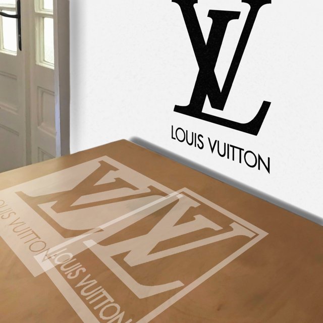 Louis Vuitton stencil in 2 layers.