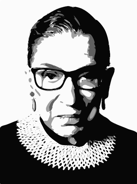 Stencil of Ruth Bader Ginsburg