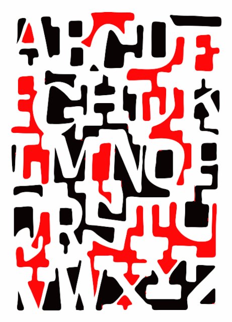 Stencil of Alphabet in Negative Space