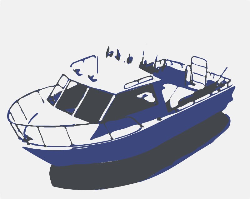 Stencil of Fishing Boat