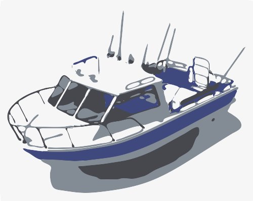 Stencil of Fishing Boat