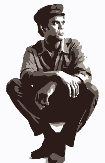 Stencil of Huey Newton