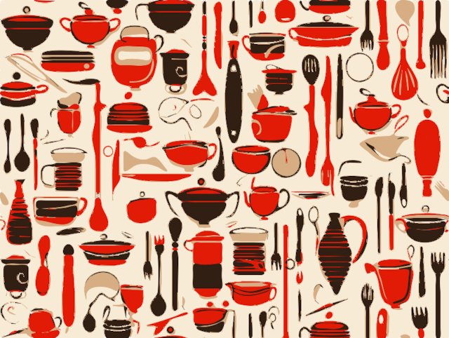 Stencil of Cooking Utensils