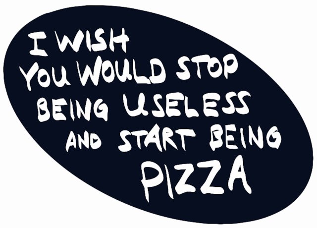 Stencil of Start Being Pizza