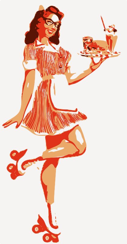 Stencil of Roller Waitress