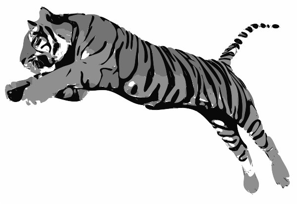 Stencil of Lunging Tiger