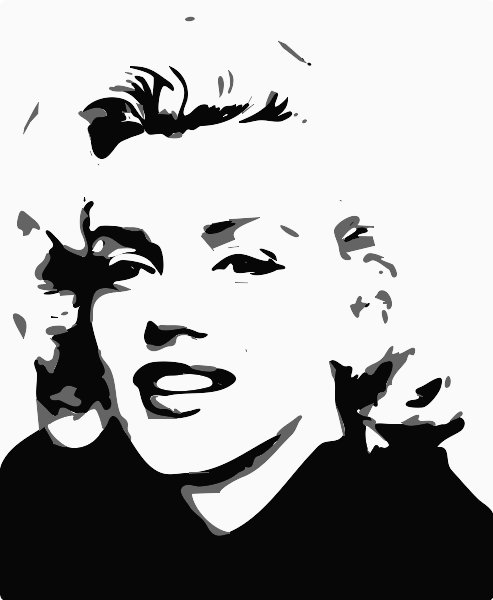 Marilyn Monroe stencil in 3 layers.