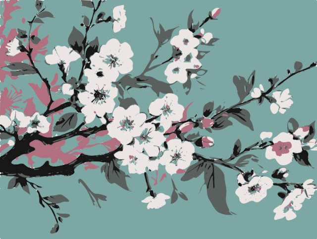 Stencil of Cherry Blossoms