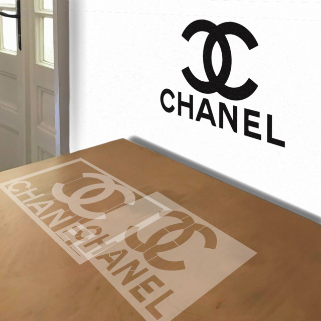 Chanel stencil in 2 layers, simulated painting
