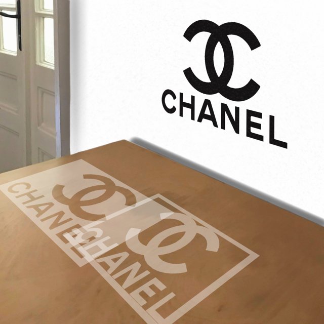 Chanel stencil in 2 layers, simulated painting