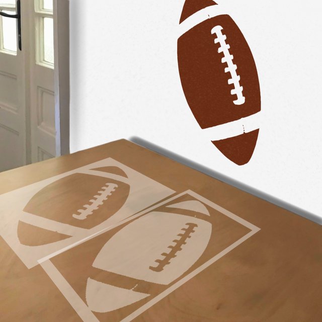 Football stencil in 2 layers, simulated painting