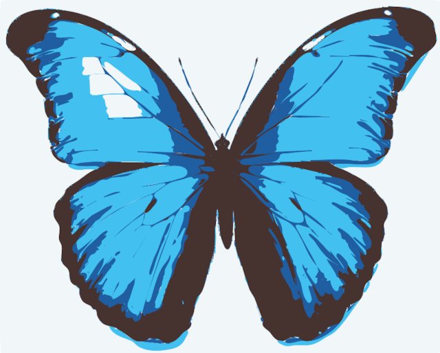 Stencil of Blue Morpho Butterfly