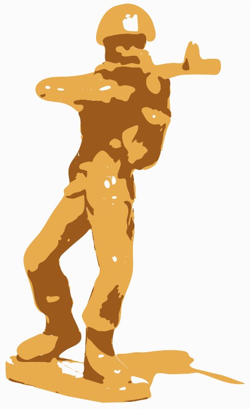 Stencil of Toy Soldier in Khaki