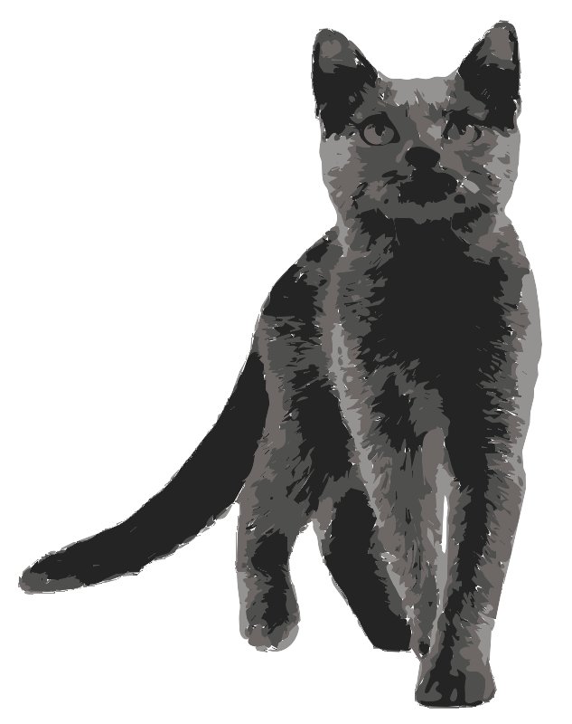 Stencil of Gray Cat