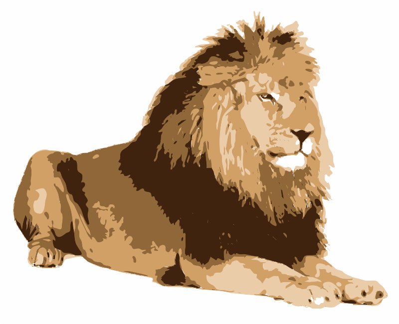 Stencil of Lion in Repose