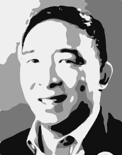 Stencil of Andrew Yang