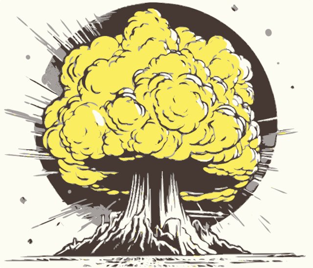 Stencil of Nuclear Explosion