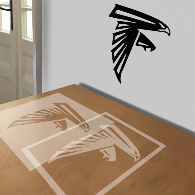 Atlanta Falcons stencil in 2 layers, simulated painting