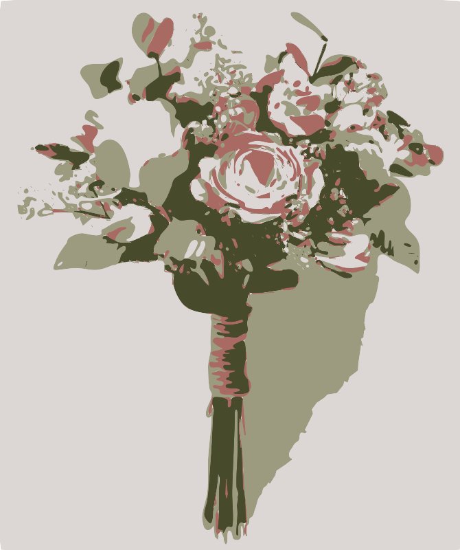 Stencil of Simple Wedding Bouquet