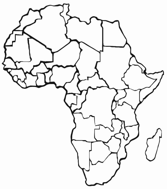 Stencil of Africa Map