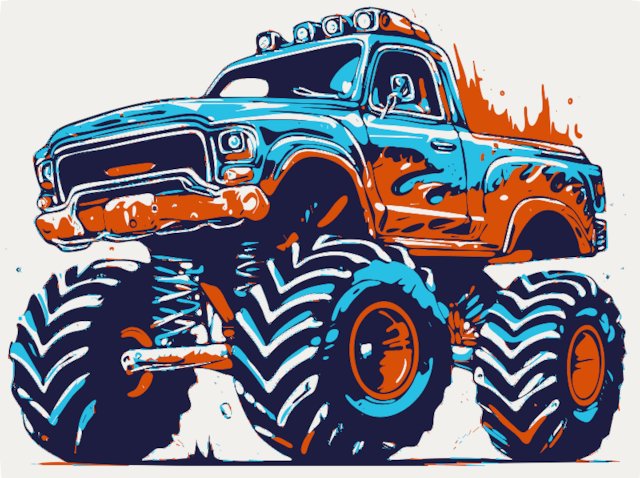 Stencil of Monster Truck