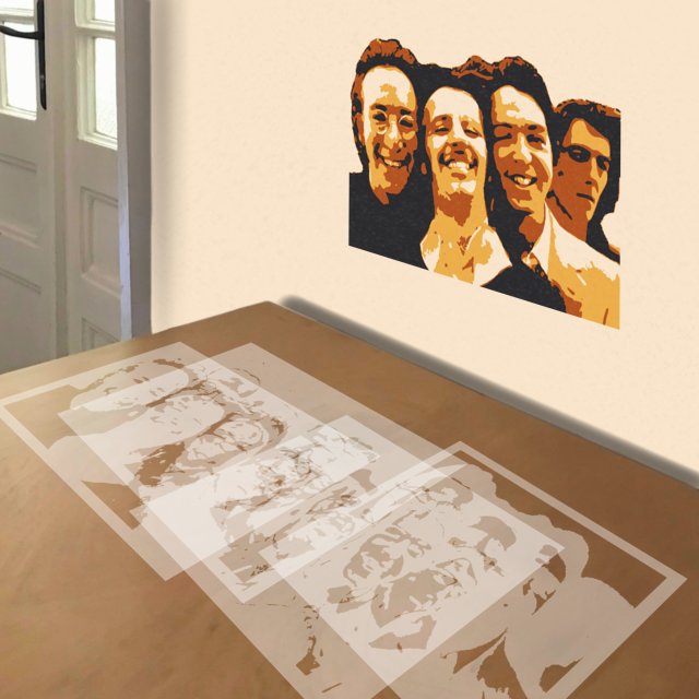 Late Beatles stencil in 4 layers, simulated painting