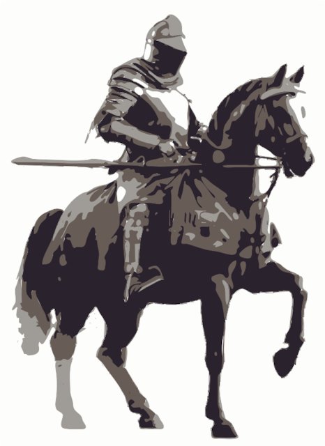 Stencil of Knight on Horseback