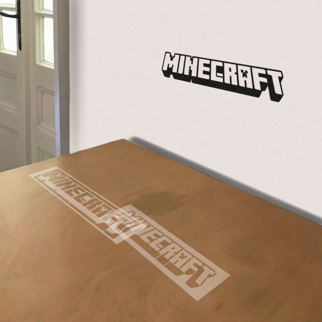 Minecraft stencil in 2 layers, simulated painting
