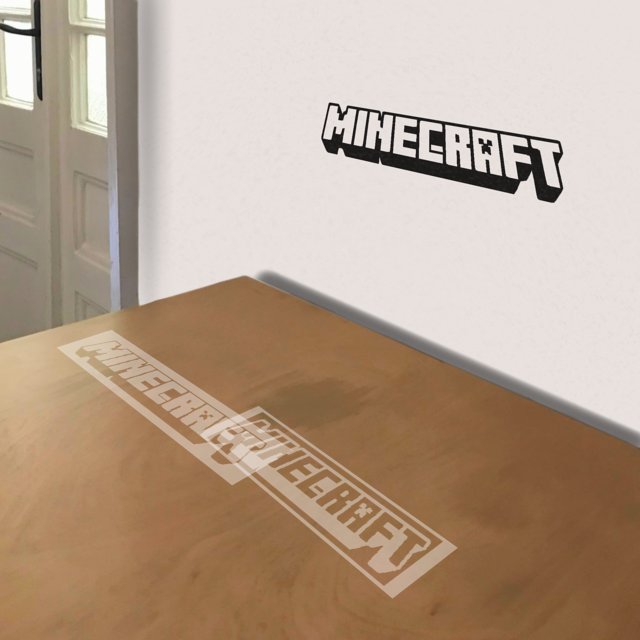 Minecraft stencil in 2 layers, simulated painting