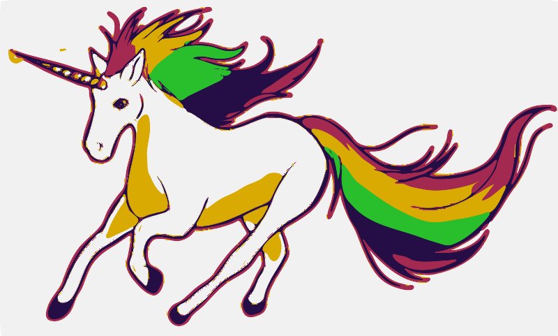 Stencil of Rainbow Unicorn