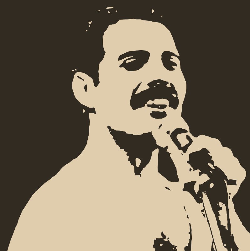 Stencil of Freddie Mercury