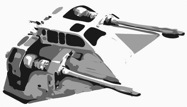 Stencil of Snow Speeder