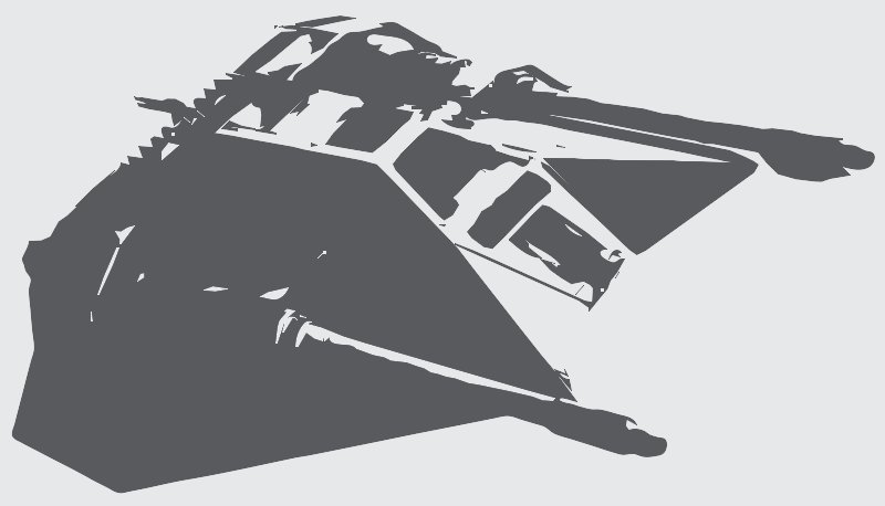 Stencil of Snow Speeder