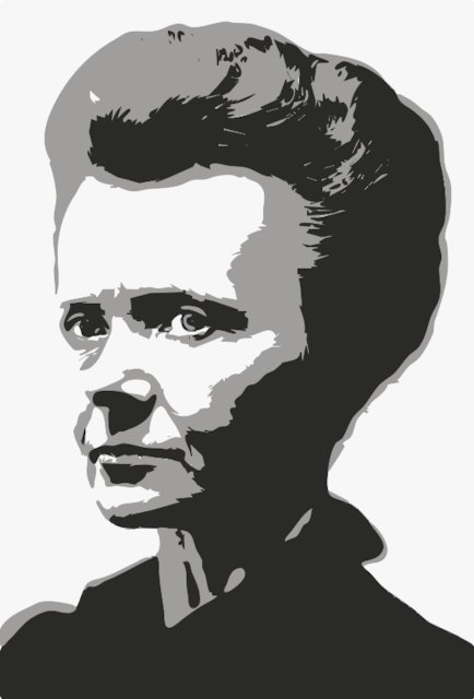Stencil of Marie Curie