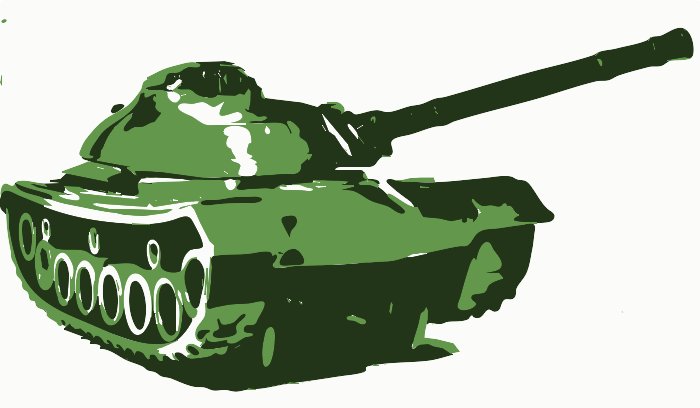 Stencil of Green Army Tank