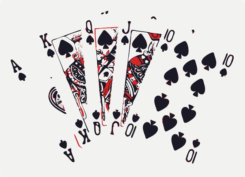 Stencil of Royal Flush Spades