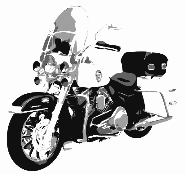 Stencil of Police Motorcycle