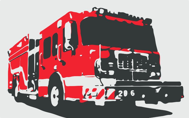 Stencil of Fire Truck