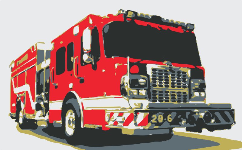 Stencil of Fire Truck