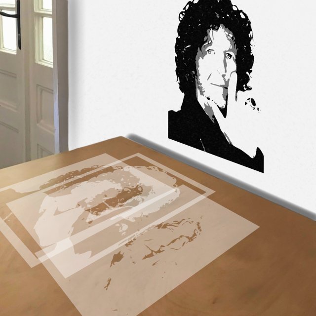 Howard Stern stencil in 3 layers, simulated painting