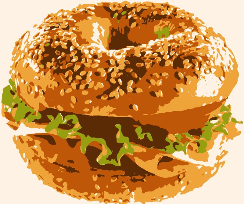 Stencil of Bagel Sandwich