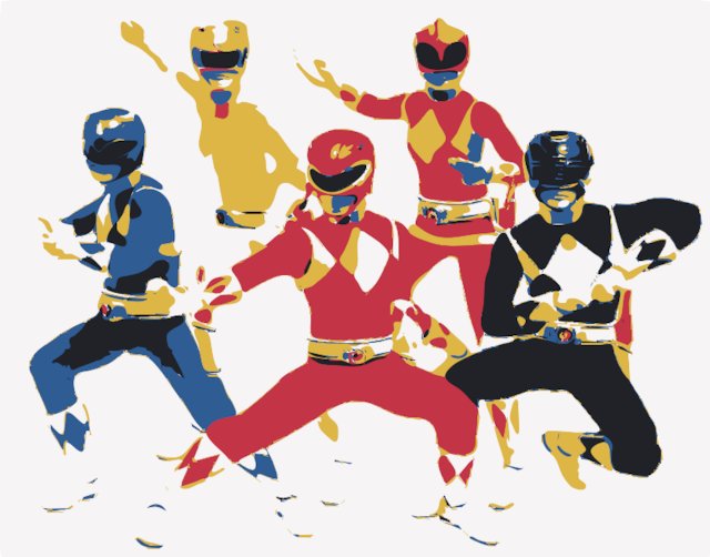 Stencil of Power Rangers