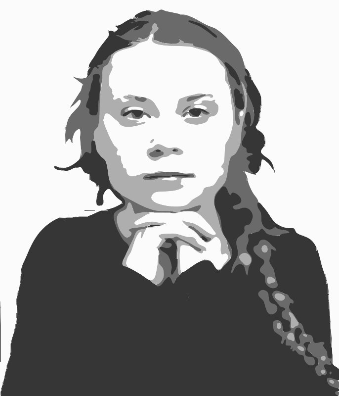 Stencil of Greta Thunberg
