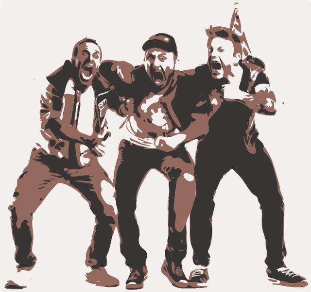 Stencil of Drunk Soccer Hooligans