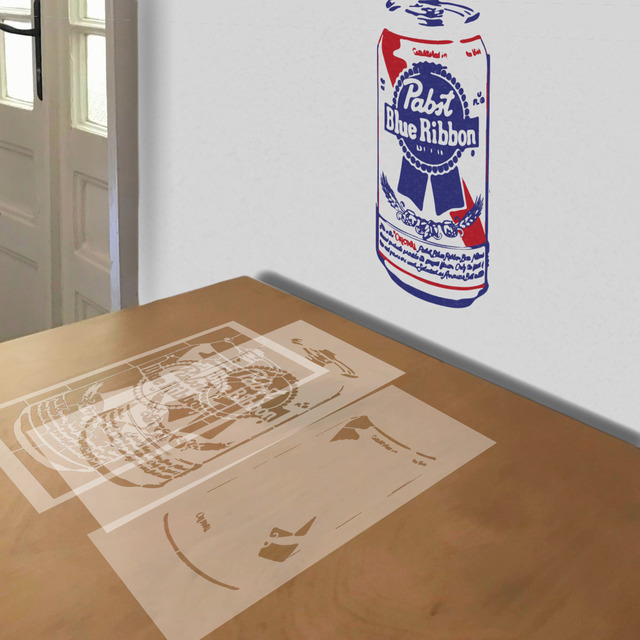 PBR stencil in 3 layers, simulated painting