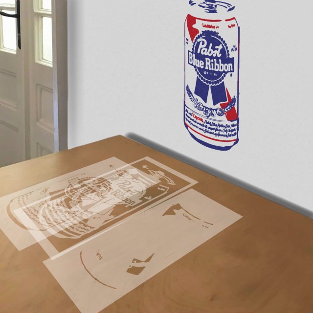 PBR stencil in 3 layers, simulated painting