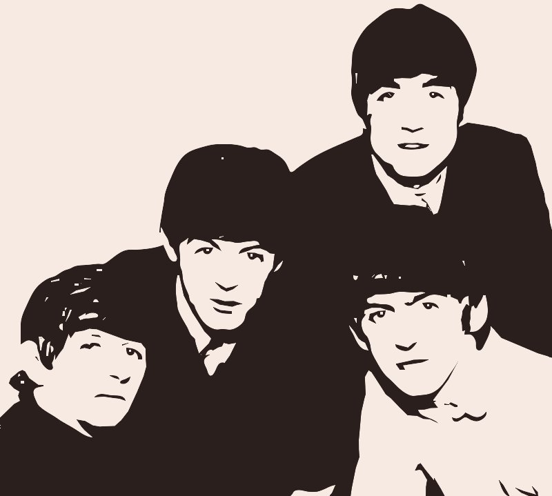 Stencil of Early Beatles